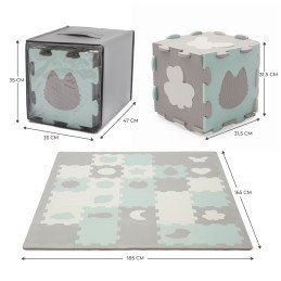 COVORAS DE JOACA KINDERKRAFT LUNO SHAPES, PUZZLE 3D, SPUMA, MINT | MARKETPLACE SHOPPING CENTER