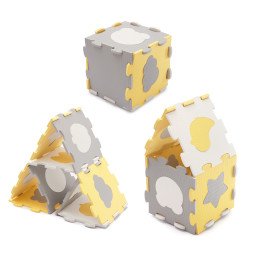 COVORAS DE JOACA KINDERKRAFT LUNO SHAPES, PUZZLE 3D, SPUMA, YELLOW | MARKETPLACE SHOPPING CENTER