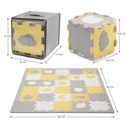 COVORAS DE JOACA KINDERKRAFT LUNO SHAPES, PUZZLE 3D, SPUMA, YELLOW | MARKETPLACE SHOPPING CENTER