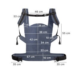 MARSUPIU ERGONOMIC KINDERKRAFT NINO, PANA LA 20 KG, CONFETTI DENIM | MARKETPLACE SHOPPING CENTER