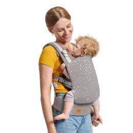 MARSUPIU ERGONOMIC KINDERKRAFT NINO, PANA LA 20 KG, CONFETTI GREY | MARKETPLACE SHOPPING CENTER
