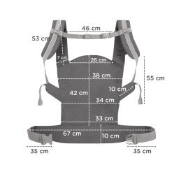 MARSUPIU ERGONOMIC KINDERKRAFT NINO, PANA LA 20 KG, CONFETTI GREY | MARKETPLACE SHOPPING CENTER