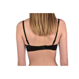 Sutien triunghi din dantela si microfibra, S107, Negru