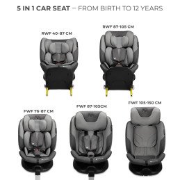 SCAUN AUTO KINDERKRAFT I-FIX, I-SIZE 40-150 CM, COOL GREY | MARKETPLACE SHOPPING CENTER