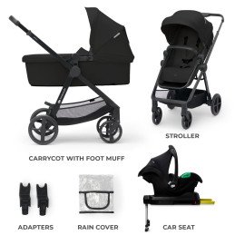 CARUCIOR KINDERKRAFT NEWLY, 4 IN 1, CLASSIC BLACK | MARKETPLACE SHOPPING CENTER