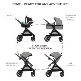 CARUCIOR KINDERKRAFT ESME, 3 IN 1, MOONLIGHT GREY | MARKETPLACE SHOPPING CENTER