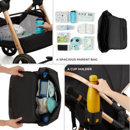 CARUCIOR KINDERKRAFT ESME, 3 IN 1, PURE BLACK | MARKETPLACE SHOPPING CENTER