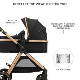 CARUCIOR KINDERKRAFT ESME, 3 IN 1, PURE BLACK | MARKETPLACE SHOPPING CENTER
