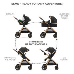CARUCIOR KINDERKRAFT ESME, 3 IN 1, PURE BLACK | MARKETPLACE SHOPPING CENTER