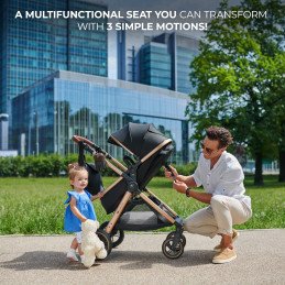 CARUCIOR KINDERKRAFT ESME, 3 IN 1, PURE BLACK | MARKETPLACE SHOPPING CENTER