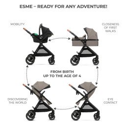 CARUCIOR KINDERKRAFT ESME, 3 IN 1, SAND BEIGE | MARKETPLACE SHOPPING CENTER