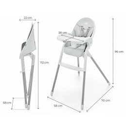 SCAUN DE MASA KINDERKRAFT DINNLY, GREY | MARKETPLACE SHOPPING CENTER