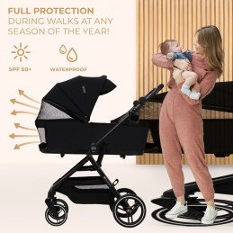 CARUCIOR KINDERKRAFT YOXI 3IN1 (MINK PRO) PURE BLACK | MARKETPLACE SHOPPING CENTER