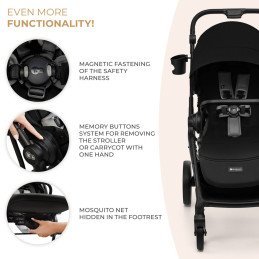 CARUCIOR KINDERKRAFT YOXI 3IN1 (MINK PRO) PURE BLACK | MARKETPLACE SHOPPING CENTER