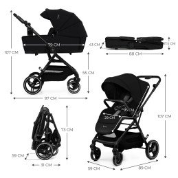 CARUCIOR KINDERKRAFT YOXI 3IN1 (MINK PRO) PURE BLACK | MARKETPLACE SHOPPING CENTER