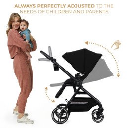 CARUCIOR KINDERKRAFT YOXI 3IN1 (MINK PRO) PURE BLACK | MARKETPLACE SHOPPING CENTER