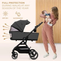 CARUCIOR KINDERKRAFT YOXI 3IN1 (MINK PRO) MOON GREY | MARKETPLACE SHOPPING CENTER