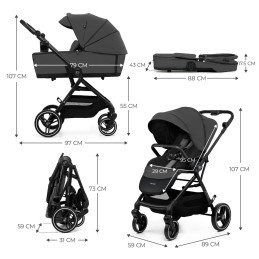 CARUCIOR KINDERKRAFT YOXI 3IN1 (MINK PRO) MOON GREY | MARKETPLACE SHOPPING CENTER
