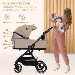CARUCIOR KINDERKRAFT YOXI 3IN1 (MINK PRO) BEJ NISIP | MARKETPLACE SHOPPING CENTER