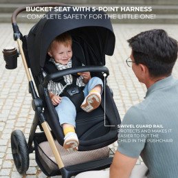 CARUCIOR MULTIFUNCTIONAL KINDERKRAFT MOOV 2 AIR 4IN1 PURE BLACK | MARKETPLACE SHOPPING CENTER