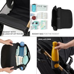 CARUCIOR MULTIFUNCTIONAL KINDERKRAFT MOOV 2 AIR 4IN1 PURE BLACK | MARKETPLACE SHOPPING CENTER