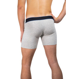 Boxeri barbati cu picior lung, bumbac elastic, Gri Melange Deschis