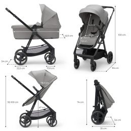 CARUCIOR KINDERKRAFT NEWLY, 3 IN 1, LIGHT GREY | MARKETPLACE SHOPPING CENTER
