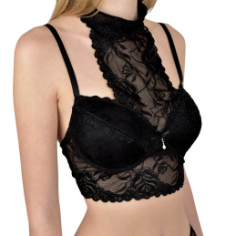 sutien elegant din dantela elastica,negru