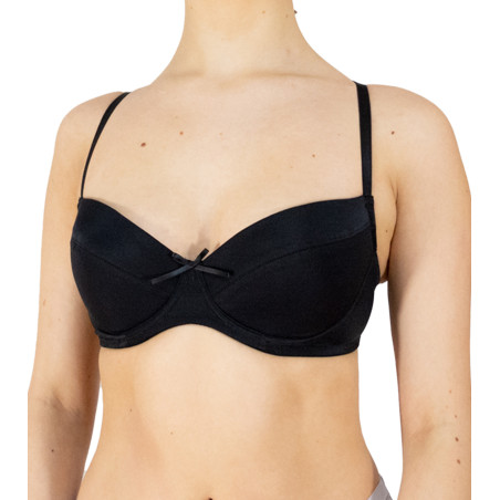 Sutien clasic cu cupa subtire din microfibra, Negru