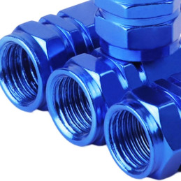 Set 4 Capace Hexagonale Valva Auto Aluminiu - 1.8cm, Albastru, Design Premium