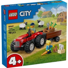 LEGO CITY TRACTOR DE FERMA ROSU CU REMORCA SI OI 60461 | 1Buy.ro