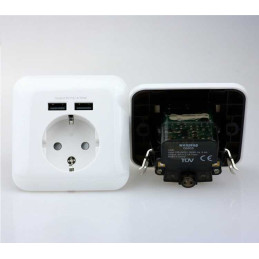 Priza eleganta cu incarcator USB Schuko