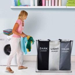 Cos Rufe Pliabil Impermeabil 3 Compartimente Aluminiu 135L Multicolor
