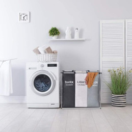 Cos Rufe Pliabil Impermeabil 3 Compartimente Aluminiu 135L Multicolor