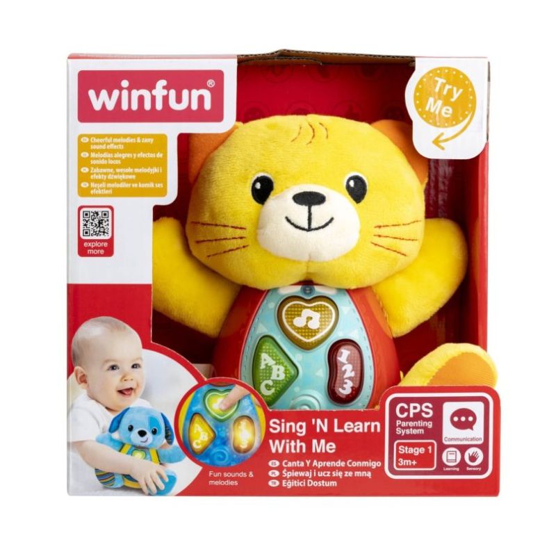 Winfun Canta si Invata cu Pisicuta Kelsey jucarie interactiva din plus cu sunete si lumini