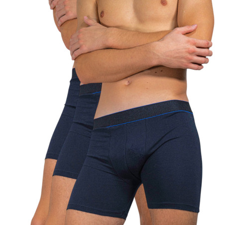 Set 3 boxeri barbati cu picior lung bleumarin