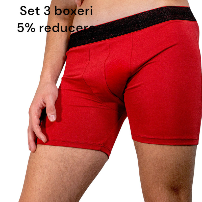set 3 boxeri cu picior lung