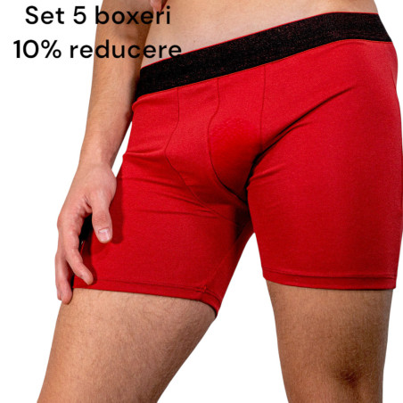 Set 5 boxeri cu picior lung