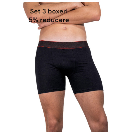 set 3 boxeri cu picior lung,negru