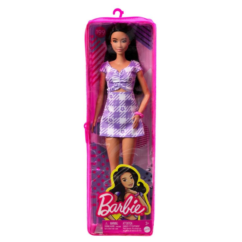 PAPUSA BARBIE FASHIONISTA BRUNETA CU ROCHIE MOV | MARKETPLACE SHOPPING CENTER
