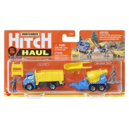 MATCHBOX HITCH&HAUL SET 2 VEHICULE MBX CONSTRUCTION ZONE TILT N TIP MBX CEMENT TRAILER SCARA 1:64 | 1Buy.ro