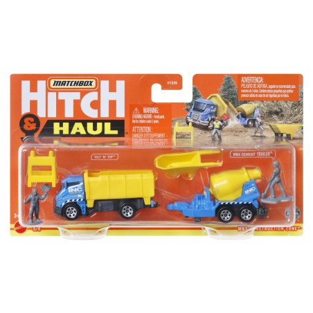 MATCHBOX HITCH&HAUL SET 2 VEHICULE MBX CONSTRUCTION ZONE TILT N TIP MBX CEMENT TRAILER SCARA 1:64 | MARKETPLACE SHOPPING CENTER