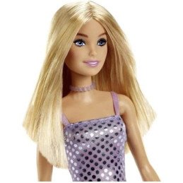 PAPUSA BARBIE TINUTE STRALUCITOARE BLONDA CU ROCHITA MOV | MARKETPLACE SHOPPING CENTER