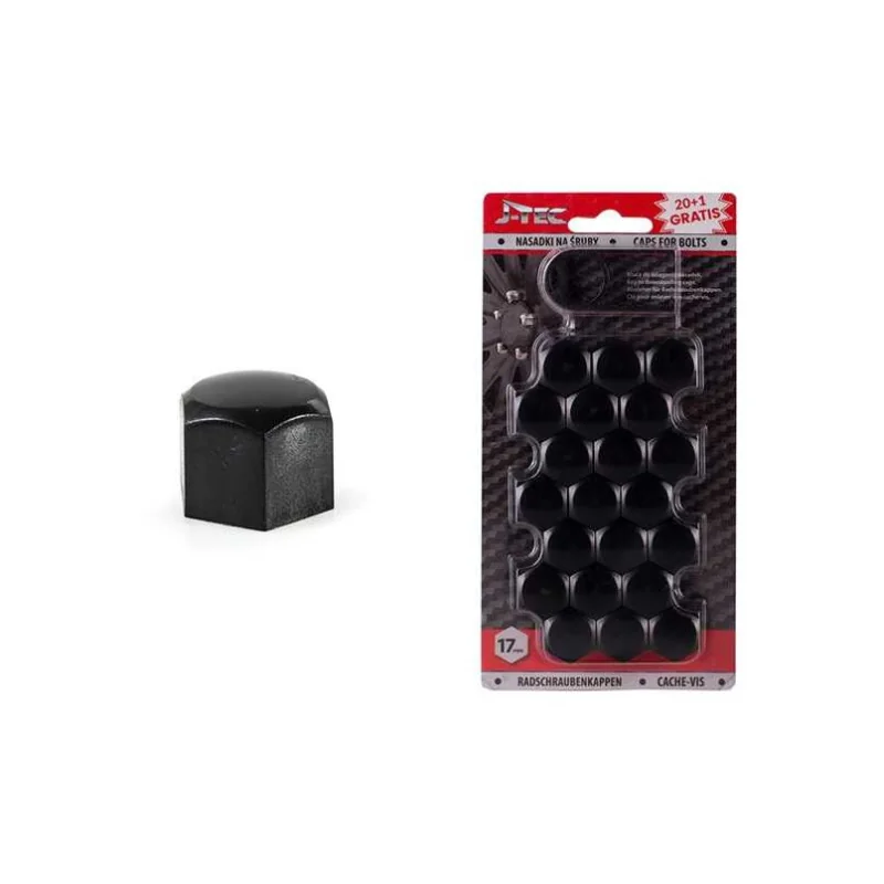 Set Capace Prezoane Roti 17mm Negru Mat Plastic cu Extractor 21 Buc Universal Auto