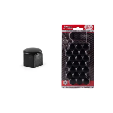 Set Capace Prezoane Roti 17mm Negru Mat Plastic cu Extractor 21 Buc Universal Auto