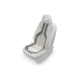 Husa Scaun Auto Masaj Lemn Alb Negru 128x38cm Confort
