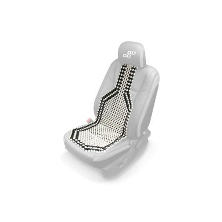 Husa Scaun Auto Masaj Lemn Alb Negru 128x38cm Confort