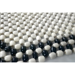 Husa Scaun Auto Masaj Lemn Alb Negru 128x38cm Confort