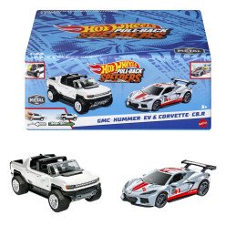 HOT WHEELS SET 2 MASINUTE METALICE PULL BACK GMC HUMMER EV SI CORVETTE C8R 1:43 | MARKETPLACE SHOPPING CENTER