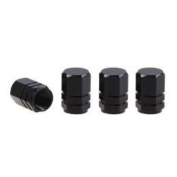 Set capacele auto pentru ventil hexagon negru 4 buc | MARKETPLACE SHOPPING CENTER